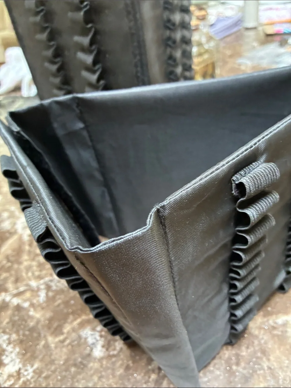 Bead Smith Black Storage Organizer with Elastic Loop Straps